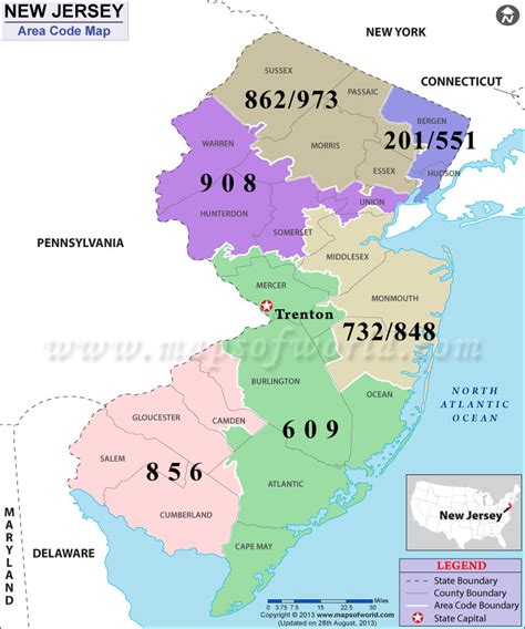 new jersey area codes.